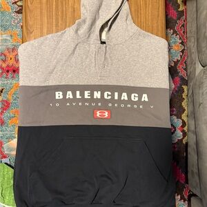 Balenciaga Gray and Black Sweatshirt Hoodie